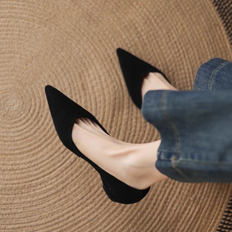 Womens Heels - Sommerliche neue Freizeit-Slipper mit spitzer Zehenpartie