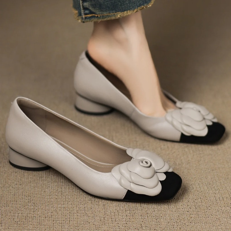 Womens Heels - Plus Größe 34-41 Damen Schaffell Mix