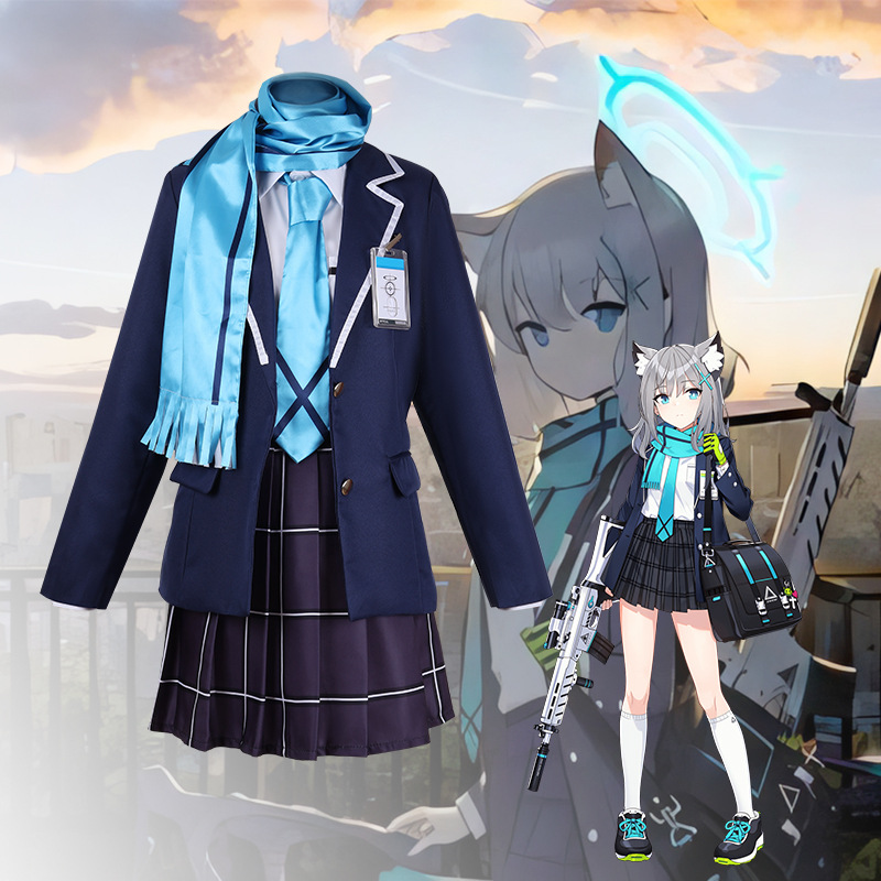 Womens Blazer - Anime-inspirierte Marineblazer-Schuluniform, Karorock, Schal, Krawatte, Handschuhe,