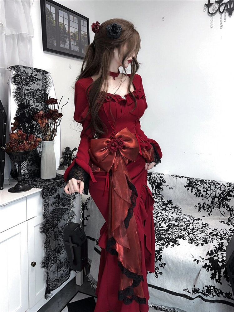 Frühling Rot Vintage Kleid Fra – Women'S Red Formal Wear Bewertung und Preis