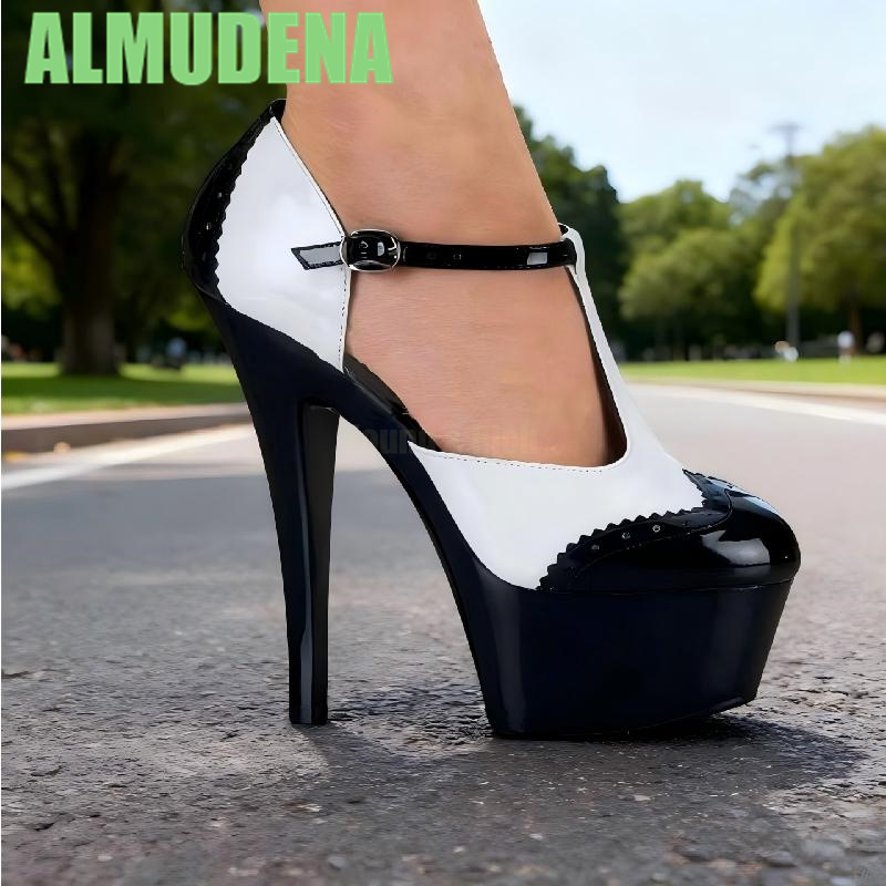 Gestreifte Farbblock-Pumps Mod – Pump Heel Block Bewertung und Preis