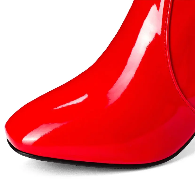 Rot Weiß Patent Leder Frauen K – Women'S Red Formal Wear Bewertung und Preis